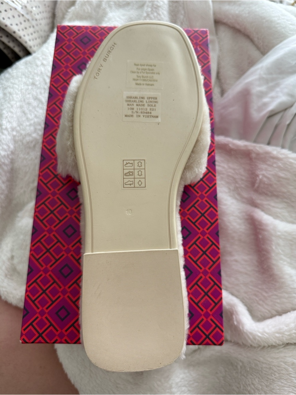 Tory Burch Shearling Slides - Picture 2 of 4